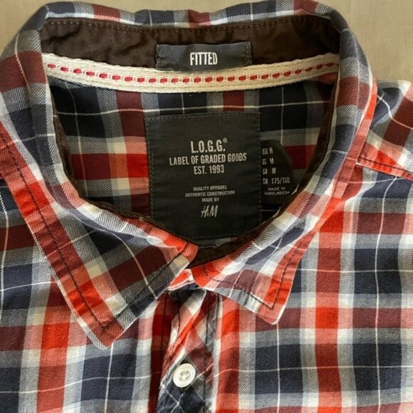 H&M - Mens - plaid long sleeve shirt - Picture 7 of 7